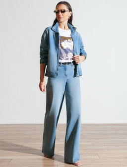 Свободная футболка с принтом из премиального хлопка с эластаном - Vilatte фото 7