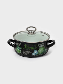 Кастрюля эмалированная «Мохито», 2 л, d=20.5 см, чёрная