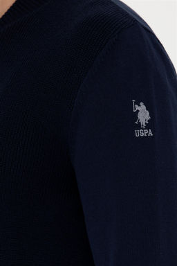Мужской темно-синий базовый трикотажный кардиган - U.s. polo assn фото 7