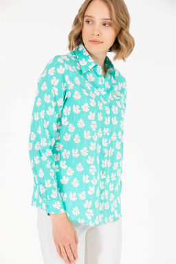 Женская мятная рубашка с длинным рукавом - U.s. polo assn фото 11