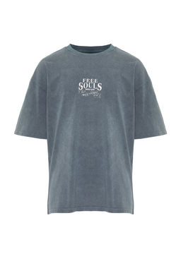 TRENDYOL MAN Antrasit Unisex Oversize/Genis Kesim Soluk Efektli Kartal Bask?l? %100 Pamuk T-Shirt TMNSS24TS00006 - Trendyolmilla фото 13