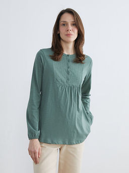 Bisiklet Yaka Nak??l? Bluz