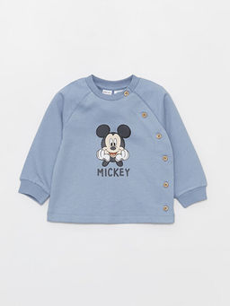 Bisiklet Yaka Mickey Mouse Bask?l? Erkek Bebek Pijama Tak?m? - Waikiki фото 2