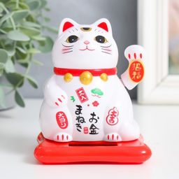 Маятник настольный антистресс «Кот манэки-нэко, ошейник с бубенцами», белый, 9.5×10×9.5 см