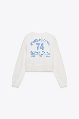 SLOGAN CROP SWEATSHIRT - Zara фото 7