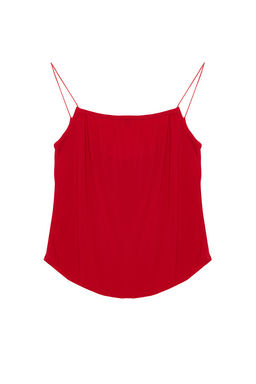 K?rm?z? Spagetti Ask?l? Degaje Yaka Esnek Orme Bluz TWOSS24BZ00640 - Trendyolmilla фото 8