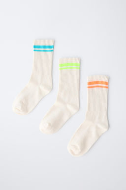 THREE-PACK OF STRIPED LONG SOCKS - Zara фото 5