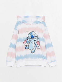 Lilo ve Stitch Bask?l? Uzun Kollu K?z ?ocuk Hoodie