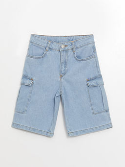 K?z ?ocuk Jean Kargo Bermuda