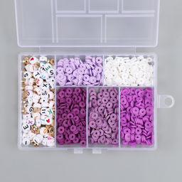 Бусины в шкатулке «Фиолетовые», нить 0.8 мм 5 м 12×8.4×2.2 см