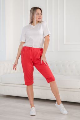 Бриджи женские из интерлока на манжете терракот - Амадэль фото 12