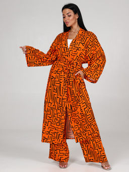 Мика ЖЕНСКОЕ КИМОНО ДВОЙКА (Оранжевый)