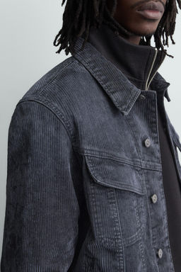 CROPPED FIT CORDUROY JACKET - Zara фото 6