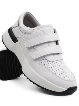 03-YG452-1 WHITE Кроссовки женские (натуральная кожа)