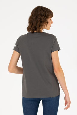 U. S. Polo Assn Женская футболка антрацитового цвета с круглым вырезом - U.s. polo assn фото 5