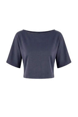 Antrasit Relaxed Kay?k Yaka Yarasa Kol Truvakar Crop Soft Touch Orme Bluz TWOSS26BZ00059