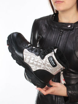 04-2221-4 BLACK Ботинки зимние женские (искусственные материалы)