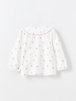 Bebe Yaka Uzun Kollu ?i?ekli K?z ?ocuk G?mlek