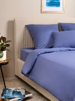 Простыня 150х215 сатин Моноспейс синий