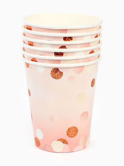 Цена за 2 шт. Стакан бумажный одноразовый «Розовая дымка», 250 мл, 6 шт