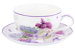 Чашка для капучино Elan Gallery Лаванда с блюдцем 350 мл New Bone China  фото 14