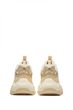 Кроссовки повседневные утепленные Бежевый/Коричневый/Серебристый