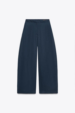 ZW COLLECTION LINEN BALLOON TROUSERS - Zara фото 7