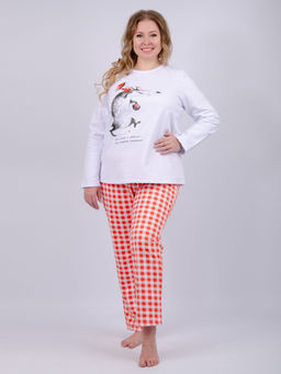 Пижама Осень, футер начес - Малина фото 3