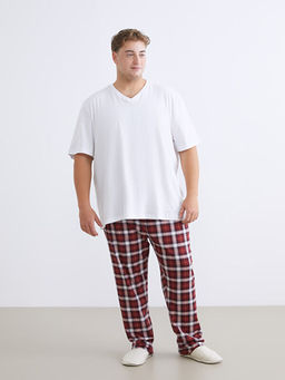 B?y?k Beden Standart Kal?p Ekose Erkek Pijama Alt