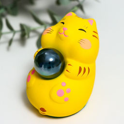 Сувенир керамика Манэки-нэко со стеклянным шаром микс 7,5х5х7,6 см - Simaland фото 4