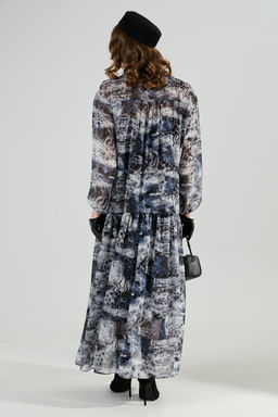 Платье NIKVA н1028-1 серая абстракция  фото 8