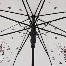 Зонт - трость полуавтоматический Единорог, 8 спиц, R = 47 см, цвет белый/розовый - Simaland фото 3