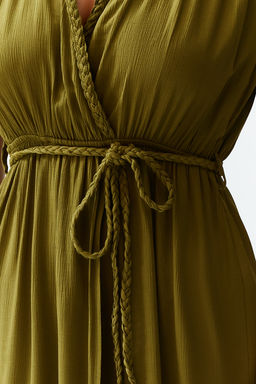 TRENDYOLMILLA Yesil Maxi Dokuma Y?rtmacl? Plaj Elbisesi TBESS23EL00069 фото 4