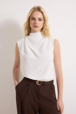 Siyah Degaje Yaka S?k Dokuma Krep Bluz TWOSS26BZ00395 - Trendyolmilla фото 6