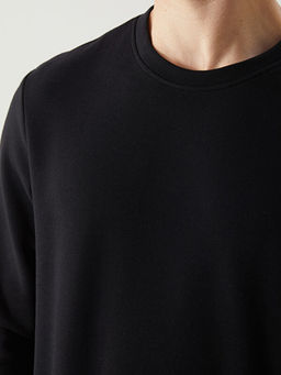 Bisiklet Yaka Uzun Kollu Erkek Sweatshirt