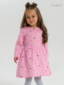 Платье Эля цветные сердечки на розовом - Sovalina фото 30