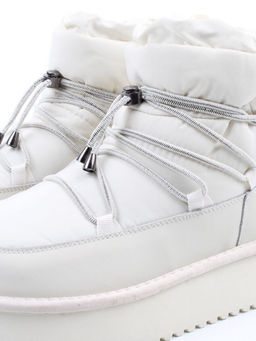 04-WF029-3M MILK Ботинки зимние женские (натуральная кожа, курточная ткань, 100% шерсть)