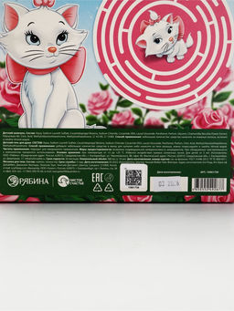 Детский подарочный набор: гель для душа 300 мл, шампунь для волос 300 мл, мочалка, Кошечка