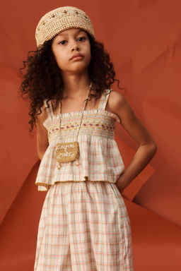 COLLAR LARGO LETRAS ABALORIOS LIMITED EDITION / Beige