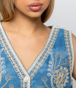 Джинсовый жилет #КТ102 (10), голубой - Dommod фото 5