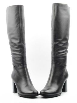 02-K82-D1 BLACK Сапоги зимние женские (натуральная кожа, натуральный мех (еврозима)) - Фабричный китай фото 13