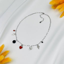 Колье на цепочке с Агатом, Говлитом и Яшмой 38/45 см