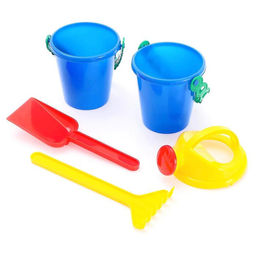 Набор игрушек для песочницы, 4 предмета: ведро, совок, грабли, лейка, МИКС - Соломон фото 3