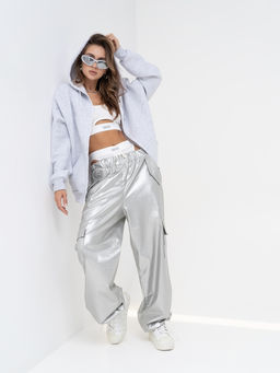 Толстовка футер 3х нитка с начесом,серый меланж - Binita фото 2