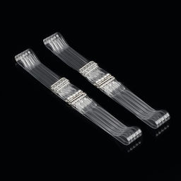 Цена за 5 шт. Бретели силиконовые, фурнитура металл, 5 полос, 2 см, 37 см, пара, цвет прозрачный