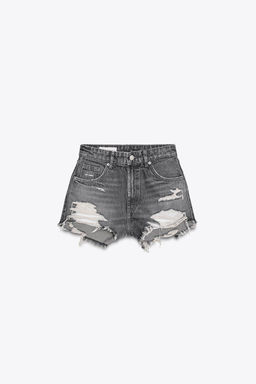 HIGH-WAIST CURVED DENIM SHORTS - Zara фото 40