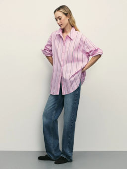 Рубашка в полоску из хлопка / Zarina фото 2