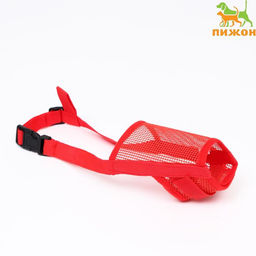 Намордник сетчатый с двойной фиксацией, размер L (длина по носу 6 см, обхват морды 25 см), красный