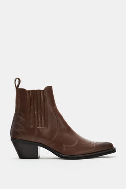 BOT?N COWBOY PIEL BORDADOS / Marr?n - Zara фото 2