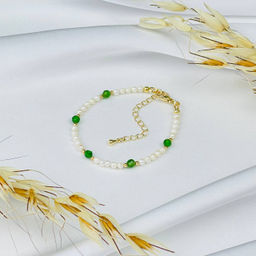 Браслет из Жемчуга и Хромдиопсида 16 см +